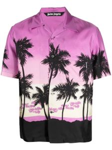 Palm Angels chemise en soie à imprimé graphique - Violet