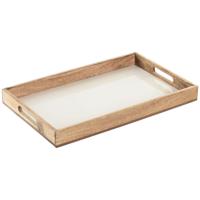 Dienblad Home ESPRIT Wit Natuurlijk Mangohout 43,5 X 27 X 4,5 CM