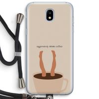 Aggressively drinks coffee: Samsung Galaxy J5 (2017) Transparant Hoesje met koord
