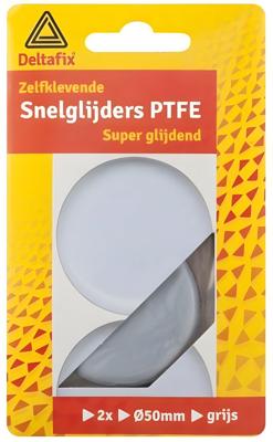 Teflonglijders rond 50mm grijs 2st - Deltafix