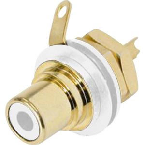 Rean AV NYS367-9 Cinch-connector Flensbus, contacten recht Aantal polen: 2 Wit 1 stuk(s)