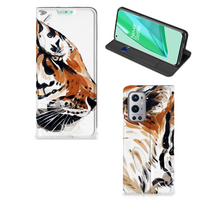 Bookcase OnePlus 9 Pro Watercolor Tiger - thumbnail