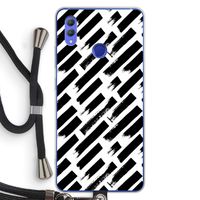 Zwarte vegen: Honor Note 10 Transparant Hoesje met koord