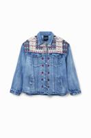 Denim truckerjack met borduursels - BLUE - M
