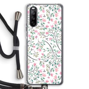 Sierlijke bloemen: Sony Sony Xperia 10 III Transparant Hoesje met koord