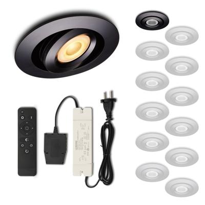 Set LED-inbouwspot met afstandsbediening Piccolo zwart 3W dimbaar 1-12 stuks