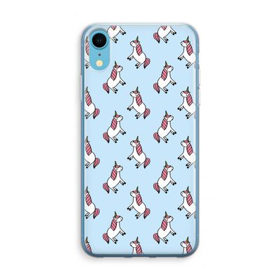Eenhoorns overal: iPhone XR Transparant Hoesje