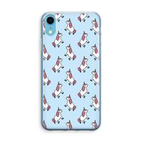 Eenhoorns overal: iPhone XR Transparant Hoesje