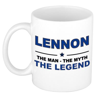 Lennon cadeau mok - man myth legend - naam koffiemok - 300 ml - collega - vaderdag