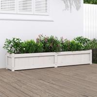 VidaXL Plantenbak 180x31x31 cm massief grenenhout wit