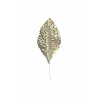 Decoratie bladeren goud 12x stuks 3 x 4,5 cm   -