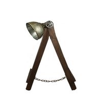 Lamp hout met blikken kap S