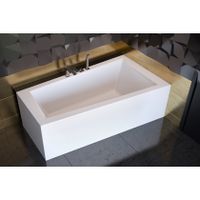 Gliss Design Cotus half-vrijstaande bad slim 160x90 cm rechts wit glans
