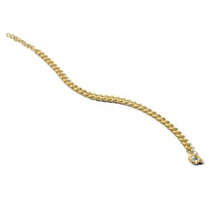 Armband gourmetschakel staal goudkleurig 5 mm 16-19 cm