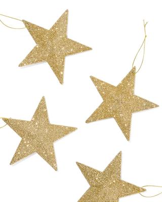 HEMA Glitter Ster Goud - 4 Stuks (goud)