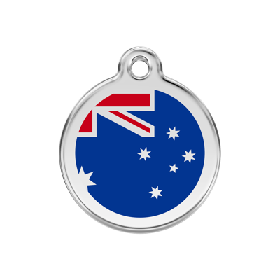 Australian Flag Navy roestvrijstalen hondenpenning medium/gemiddeld dia. 3 cm - Reddingo