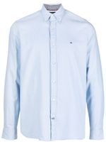 Tommy Hilfiger chemise en coton stretch à logo brodé - Bleu