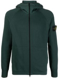 Stone Island hoodie zippé à patch logo - Vert