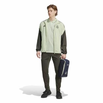adidas Real Madrid Track Trainingspak 1/4-Zip Hooded 2025-2026 Lichtgroen Grijs