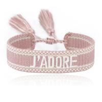 Deja J'adore Minimalistische Armband - Oudroze/Wit