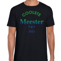 Coolste meester 2021 cadeau t-shirt zwart heren