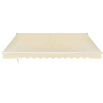 Oprolbaar Zonnescherm Aluminium Zonnescherm voor Binnenplaats met Zwengel en Waterdicht Polyester Handmatig Oprolbaar Zeil-Beige