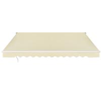 Oprolbaar Zonnescherm Aluminium Zonnescherm voor Binnenplaats met Zwengel en Waterdicht Polyester Handmatig Oprolbaar Zeil-Beige