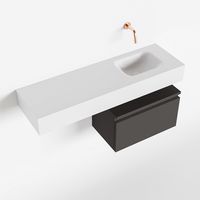 Toiletmeubel Mondiaz Andor | 100 cm | Meubelkleur Dark grey | Lex vrijhangend wastafel Talc Rechts | Zonder kraangat