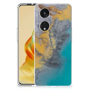 OPPO Reno8 T 5G TPU Siliconen Hoesje Marble Blue Gold