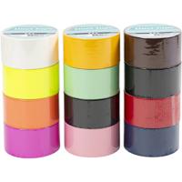 Creativ Company Duck tape, effen kleur, b: 48 mm, diverse kleuren, 12x5 m/ 1 doos