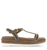 Lazamani Lazamani - Ladies chunky sandaal Blauw Suede Plateau sandalen Dames