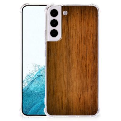 Samsung Galaxy S22 Plus Stevig Telefoonhoesje Donker Hout Samsung Galaxy S22 Plus Stevig Telefoonhoesje Donker Hout