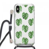 Monstera leaves: iPhone XS Max Transparant Hoesje met koord Monstera leaves: iPhone XS Max Transparant Hoesje met koord