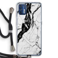 Witte marmer 2: Motorola Moto G9 Plus Transparant Hoesje met koord