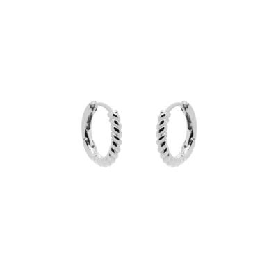 Karma Oorringen Hinged Hoops Half Twisted 10 mm Zilver