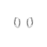 Karma Oorringen Hinged Hoops Half Twisted 10 mm Zilver
