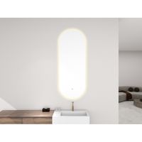 Ovale Spiegel BWS Alumi met Dimbare LED Verlichting en Spiegelverwarming 50 x 100 cm - thumbnail