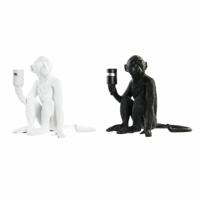 Bureaulamp DKD Home Decor 33 x 32 x 31 cm Zwart Wit Hars 220 V 50 W (2 Stuks) - thumbnail