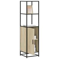 Hoge kast 35,5x35x139 cm bewerkt hout en metaal sonoma eiken