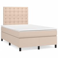 Boxspring met matras en LED kunstleer cappuccinokleur 120x190cm