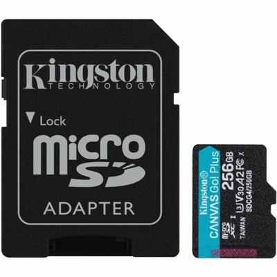 Micro SD kaart met adapter Kingston CANVAS Go! Plus 256 GB