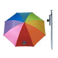 Parasol met metalen grondharing - multi kleuren - polyester - Dia 200 cm - verstelbaar