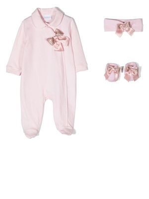 La Perla Kids grenouillère à détail de nœud - Rose