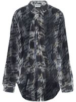 Giorgio Armani chemise en soie à imprimé abstrait - Blanc