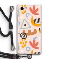 Abstract: Pixel 3 Transparant Hoesje met koord