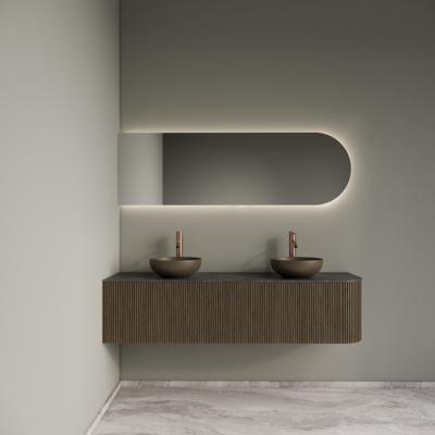 Badkamermeubelset Gliss Design Alluro 160 cm Links Ash Grey