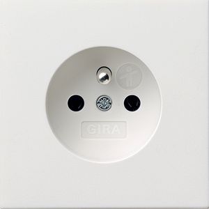Gira F100 wandcontactdoos met penaarde en KBV zuiverwit glanzend