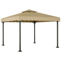 VidaXL Prieel 3x3 m aluminium en staal taupe