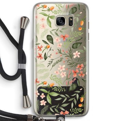 Sweet little flowers: Samsung Galaxy S7 Edge Transparant Hoesje met koord