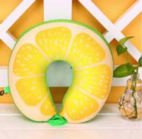 Fruit U vormige reizen kussen nanodeeltjes nek kussen auto kussens zacht kussen Home textiel (watermeloen)